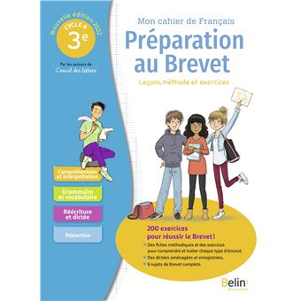 Mon cahier de français - spécial brevet 2022