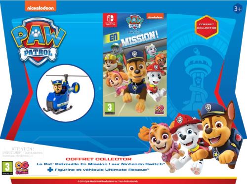 Pochette avant du jeu Pack La Pat' Patrouille en Mission ! Nintendo Switch + Figurine et Mini Hélicoptère La Pat' Patrouille Ultimate Rescue Bleu