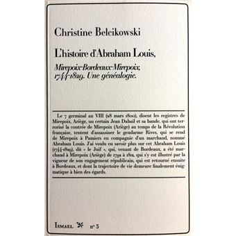 L’histoire d’Abraham Louis, Mirepoix-Bordeaux-Mirepoix, 1744-1829