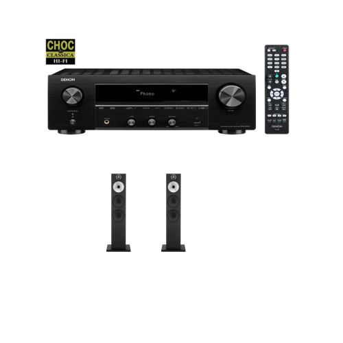 Amplificateur Denon DRA-800H Black + Enceinte Bibliothèque 600 Series Bowers & Wilkins 603 Noir Vendue par paire