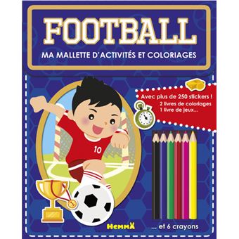 Ma mallette d'activités et coloriages Football (Fond bleu)