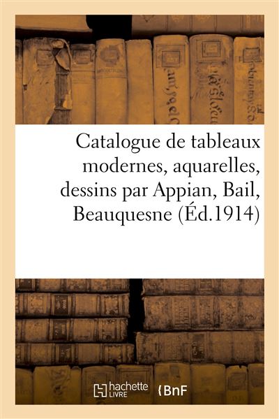 Catalogue de tableaux modernes, aquarelles, dessins par Appian, Bail, Beauquesne - Georges Petit - broché