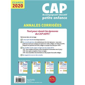 Annales Examen 2020 CAP Accompagnant Éducatif Petite Enfance