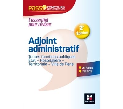 Pass'Concours, Adjoint administratif Fonction publique Etat, territoriale, hospitalière