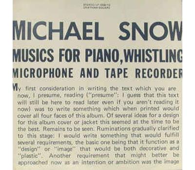 Music for piano whistling microphone and tape recorder/180 g