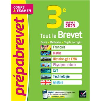 Prépabrevet Tout le brevet 2024 3e (toutes les matières)