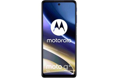 Motorola Moto G51 5G - 5G smartphone - double SIM - RAM 4 Go / Mémoire interne 128 Go - microSD slot - Écran LCD - 6.8"" - 2400 x 1080 pixels (120 Hz) - 3 x caméras arrière 50 MP, 13 MP, 2 MP - front camera 13 MP - bleu indigo État correct -  reconditionné disponible sur Fnac