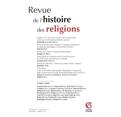 Revue de l'histoire des religions (1/2017) Varia