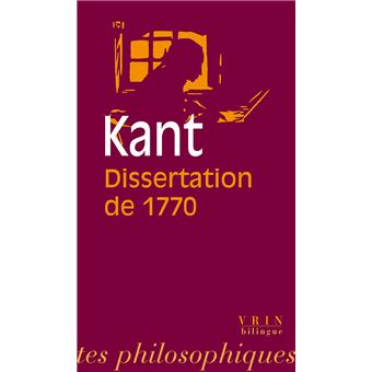 La dissertation de 1770