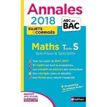 Annales BAC maths Term S Spé&Spé-corrigé - 2018 - 1