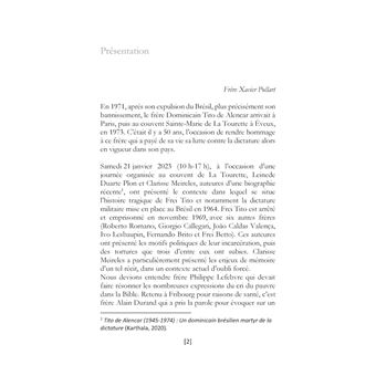 Actes de la journée d'hommage à frère Tito de Alencar