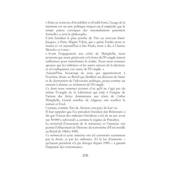 Actes de la journée d'hommage à frère Tito de Alencar