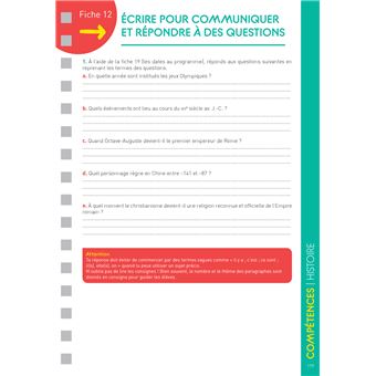 Les fiches du collège 6e