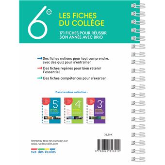 Les fiches du collège 6e