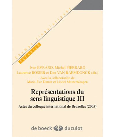 Représentations du sens linguistique III -  Collectif - broché