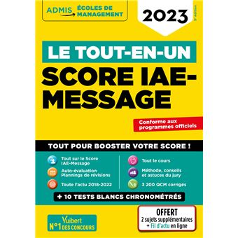 Le tout-en-un Score IAE-MESSAGE - 13 tests blancs - Fil d'actu offert
