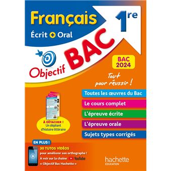 Objectif Bac Francais Ecrit Et Oral 1re Bac 2021 Broche Pincon A Sourisse A Achat Livre Fnac