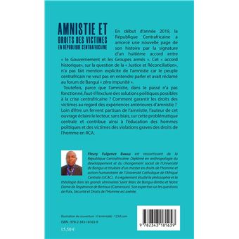 Amnistie et droits des victimes en République Centrafricaine
