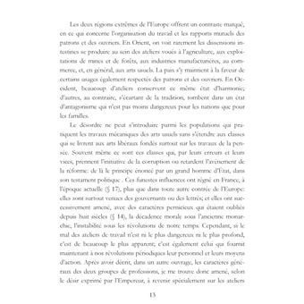 L'organisation du travail, selon la coutume des ateliers et la loi du Décalogue