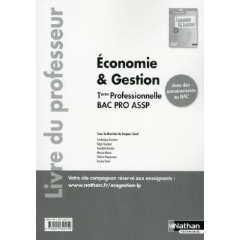Economie Gestion Terminale Professionnelle Bac Pro Assp 2016 Livre Du Professeur - 