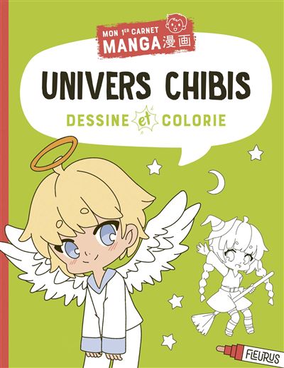 Dessine et colorie   Univers chibis - Mélodie Huix - broché