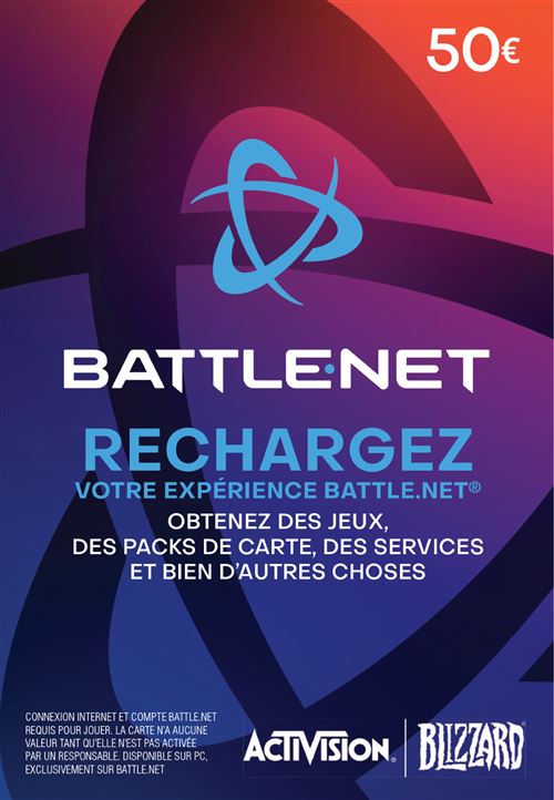Code de téléchargement Carte Cadeau Blizzard Entertainment 50€