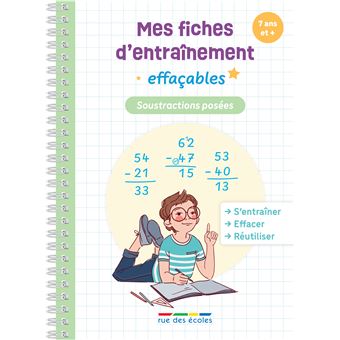 Mes fiches d’entraînement effaçables - Soustractions posées