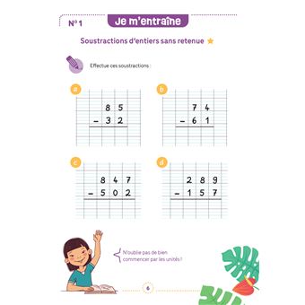 Mes fiches d’entraînement effaçables - Soustractions posées