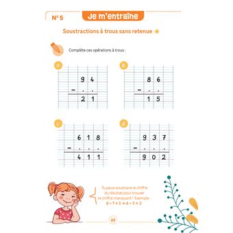 Mes fiches d’entraînement effaçables - Soustractions posées