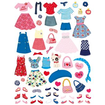 Minimiki - Cahier de stickers - Habille Emma en France - Nouvelle édition