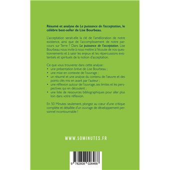 La puissance de l'acceptation (Résumé et analyse du livre de Lise Bourbeau)
