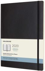 Agenda 2020 Mensuel Très Grand Format Noir Souple