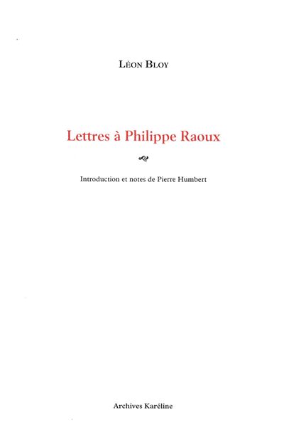 Lettres a philippe raoux