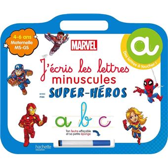 Disney - Mes super-héros Marvel - Ardoise J'écris les lettres minuscules  (4-6 ans)