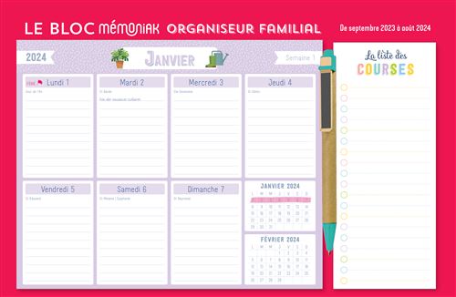 Planning menu - dv_225 - Bloc-notes A4 - Formulaire imprimé - Planning  Semaine Jour Organiseur de Famille - Liste de courses - Recettes DIN A4  (210 x