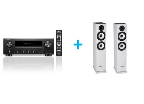 Amplificateur Hi-Fi Denon Dra-900H Noir + Une Paire D’Enceintes Colonne Cabasse Jersey Mt32/2 Edition Spéciale Blanc Mat