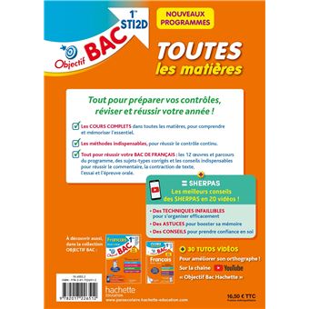 Objectif BAC 2024  - 1re STI2D Toutes les matières