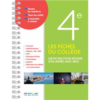 Les fiches du collège 4e
