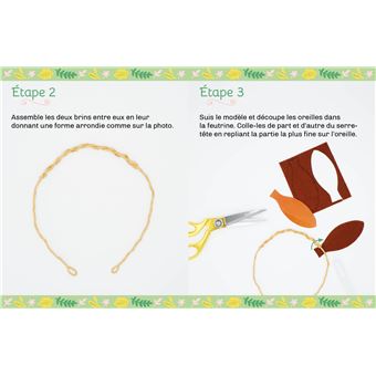 Serre-tête feutrine biche - mini coffret avec accessoires