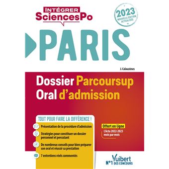 Sciences Po Paris - Dossier et oral - Admission 2023