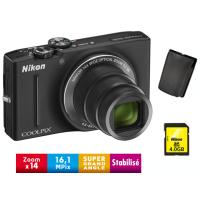 Pack Fnac : Nikon CoolPix S8200 Noir + Etui Cuir + Carte SDHC 4 Go