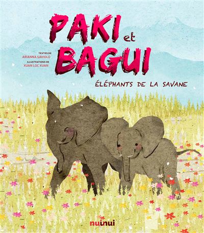 Paki et bagui elephants de la savane