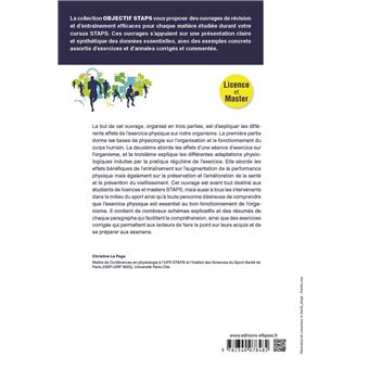 Physiologie de l’exercice physique, entraînement et santé