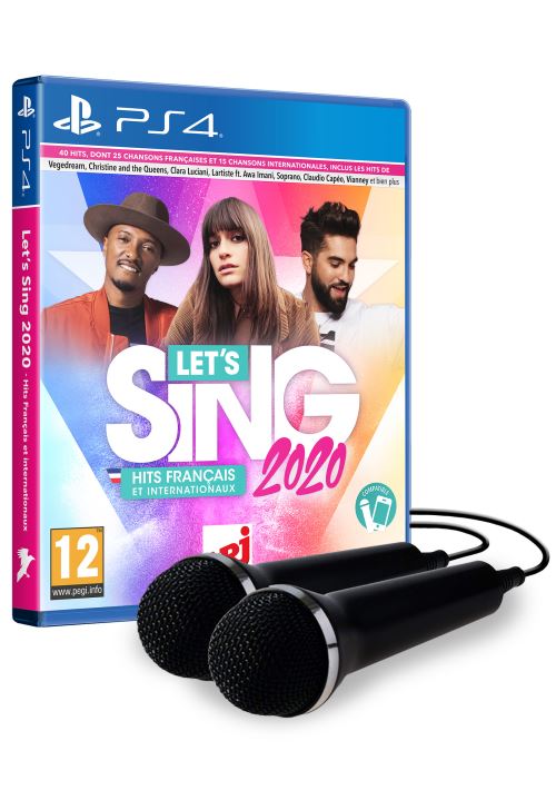Pochette avant du jeu Let's Sing 2020 Hits Français et Internationaux + 2 micros PS4