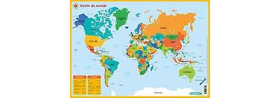 Sous-main d'apprentissage - Carte du monde