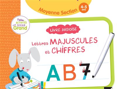Lettres majuscules et chiffres ms livre ardoise