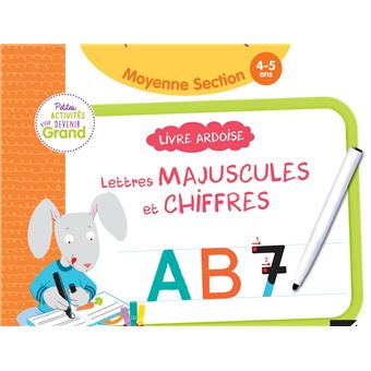 Livre ardoise - Lettres majuscules et chiffres MS