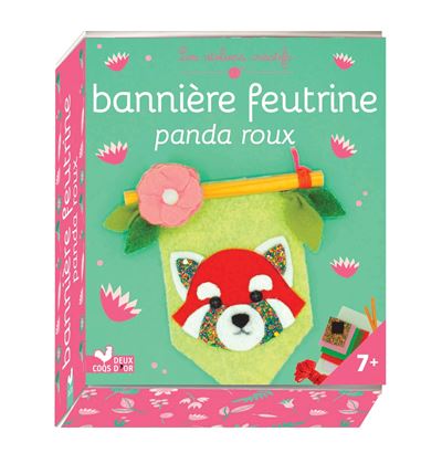 Bannière panda roux - mini-boîte avec accessoires