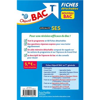 Objectif BAC Fiches détachables Spécialité SES tle