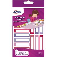Bloc de 30 étiquettes pour stylo Avery Rose et Rouge